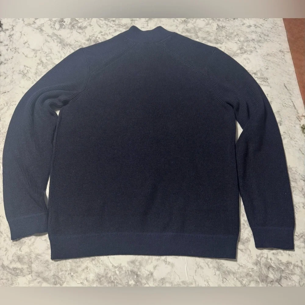 Ted Barker Men’s Sweater Blue Navy Sz 5 Quarter Zip
